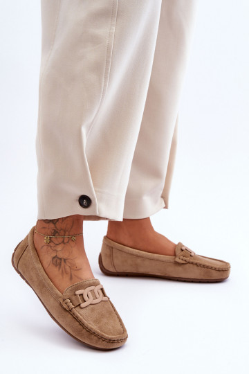 Bruine suède mocassins Rabell