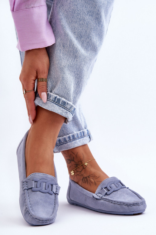 Mocassins en daim bleu Rabell