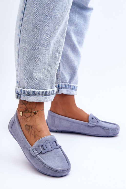 Mocassins en daim bleu Rabell