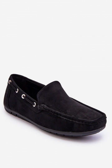 Mocassins pour hommes en daim noir Rayan
