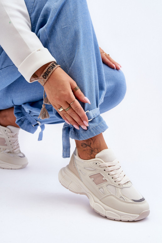 Sneakers mit Mesh-Beige in der Farbe Venice