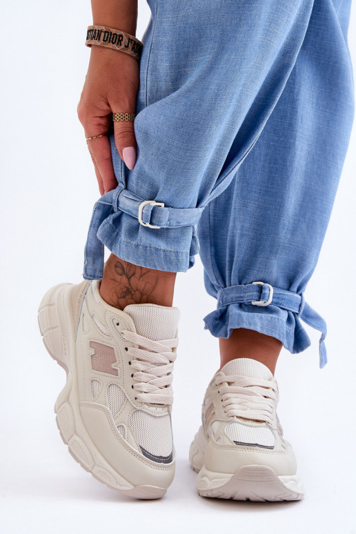 sneakers met mesh beige kleur Venice