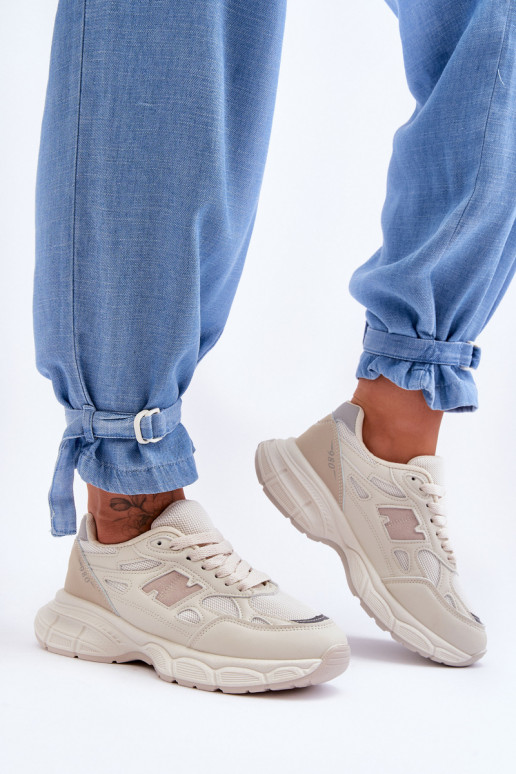 sneakers met mesh beige kleur Venice