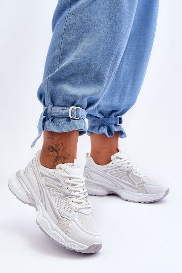 baskets à lacets en Emare blanc 2