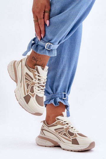 sneakers met veters beige kleur Emare