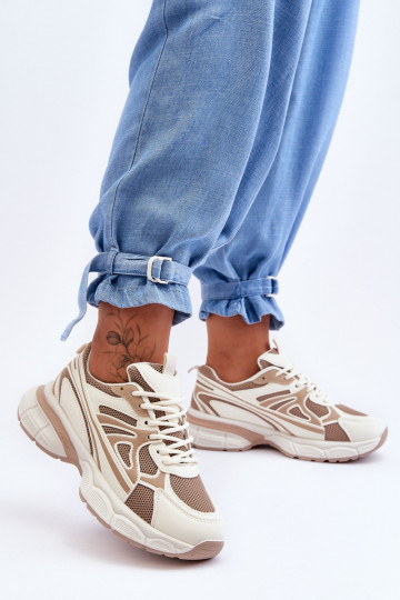 Turnschuhe mit Schnürsenkeln beige Farbe Emare 2