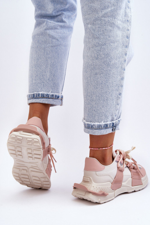 Baskets mode à lacets beige-rose Chillout! Baskets mode à lacets beige-rose Chillout!