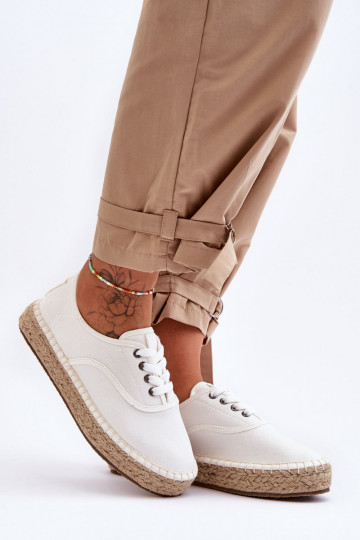 chaussures de loisirs à lacets espadrilles Big Star LL274833 couleur blanc 2