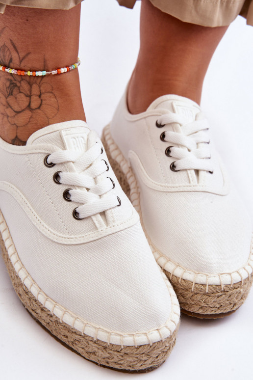 Schnür-Freizeitschuhe Espadrilles Big Star LL274833 weiße Farbe Schnür-Freizeitschuhe Espadrilles Big Star LL274833 weiße Farbe