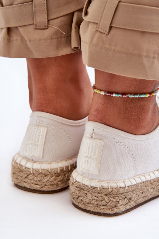 Schnür-Freizeitschuhe Espadrilles Big Star LL274833 weiße Farbe Schnür-Freizeitschuhe Espadrilles Big Star LL274833 weiße Farbe