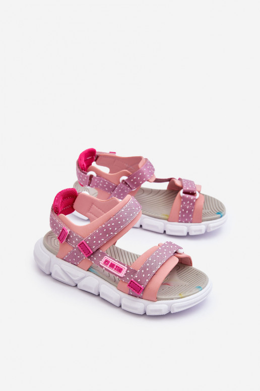 Kindersandalen met zelfklevende sluitingen Big Star LL374202 roze kleur Kindersandalen met zelfklevende sluitingen Big Star LL374202 roze kleur