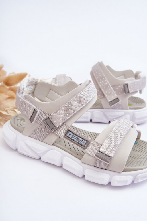 Sandales enfant à fermetures adhésives Big Star LL374201 Couleur blanc-argent