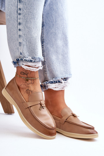 Klassiek model damesmocassins in de bruine kleur Cortez