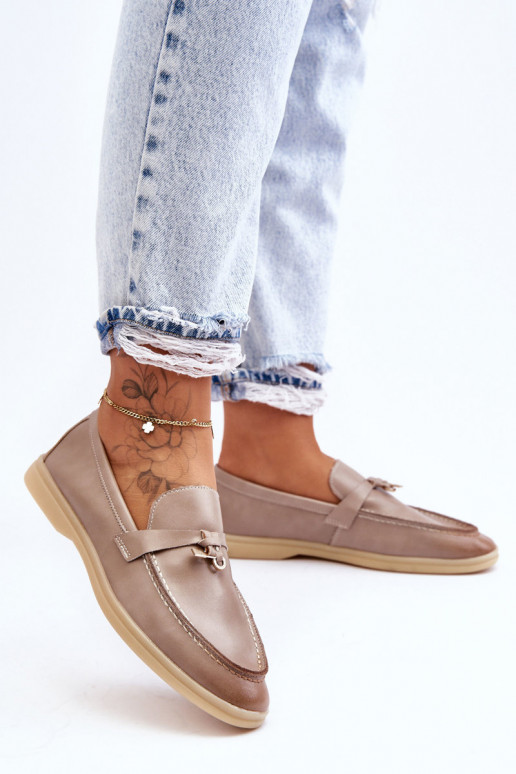 Mocassins pour femmes modèle classique de couleur grise Cortez