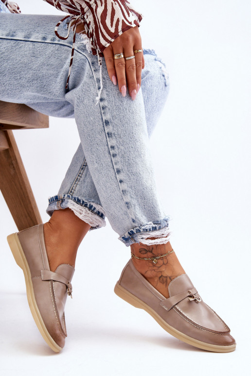 Mocassins pour femmes modèle classique de couleur grise Cortez