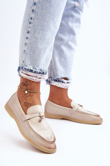 Klassisches Modell Damen-Mokassins beige Cortez