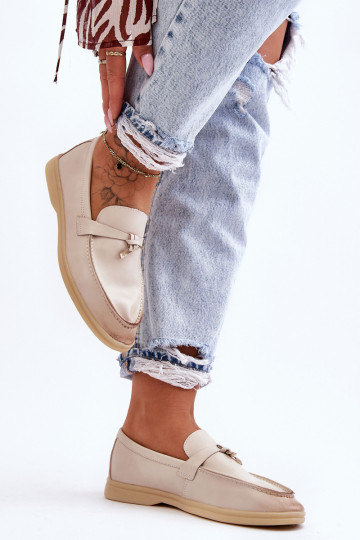 Klassiek model damesmocassins beige Cortez 2