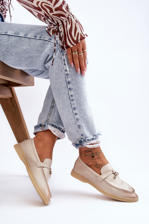 Mocassins femme modèle classique beige Cortez