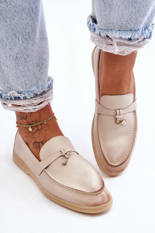 Mocassins femme modèle classique beige Cortez