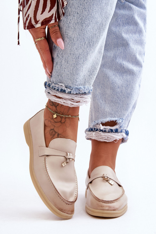 Mocassins femme modèle classique beige Cortez