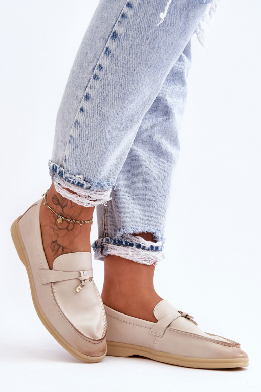 Mocassins femme modèle classique beige Cortez