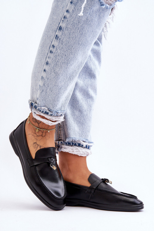 Mocassins pour femmes modèle classique de couleur noire Cortez