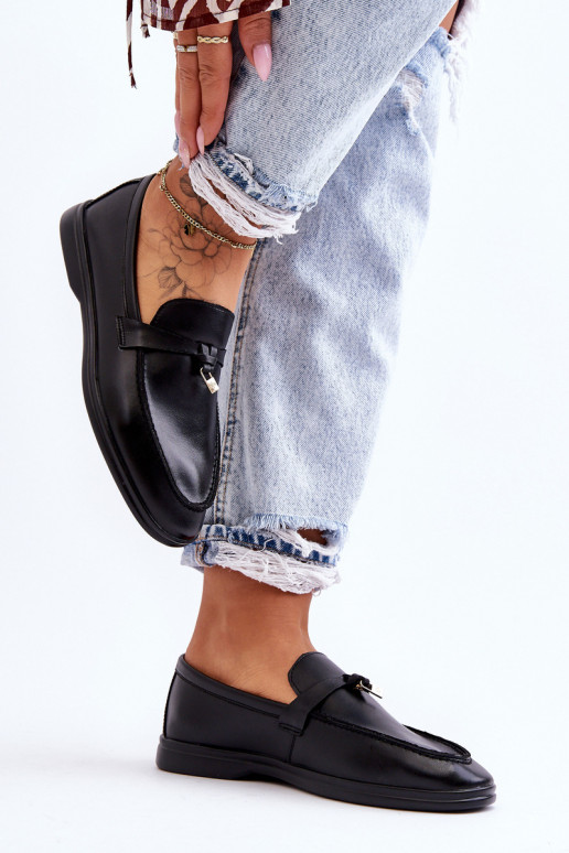 Mocassins pour femmes modèle classique de couleur noire Cortez