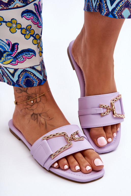 Modèle classique Chaussons avec ornements Couleur Violet Impressionnant Modèle classique Chaussons avec ornements Couleur Violet Impressionnant