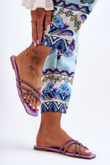 Slippers met bandjes I Paars Leomi