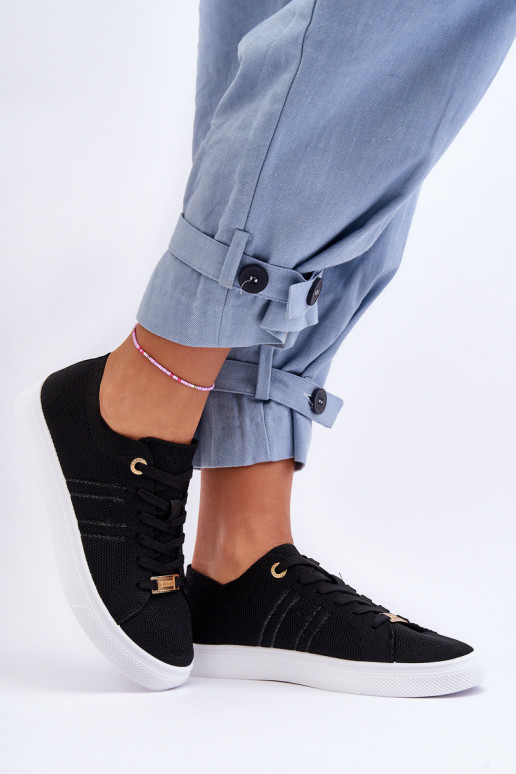 Vrijetijdsschoenen met veters in de zwarte kleur Etna Vrijetijdsschoenen met veters in de zwarte kleur Etna