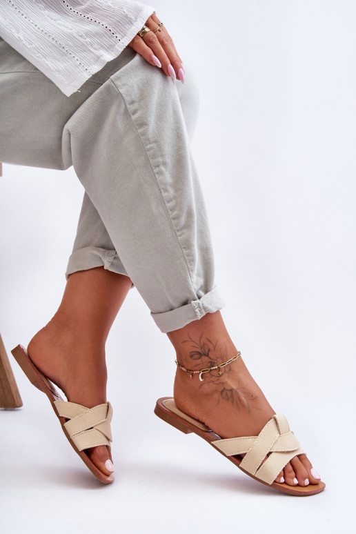 Chaussons beiges Aversa