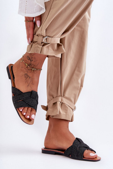 Pantoffels zwart Aversa