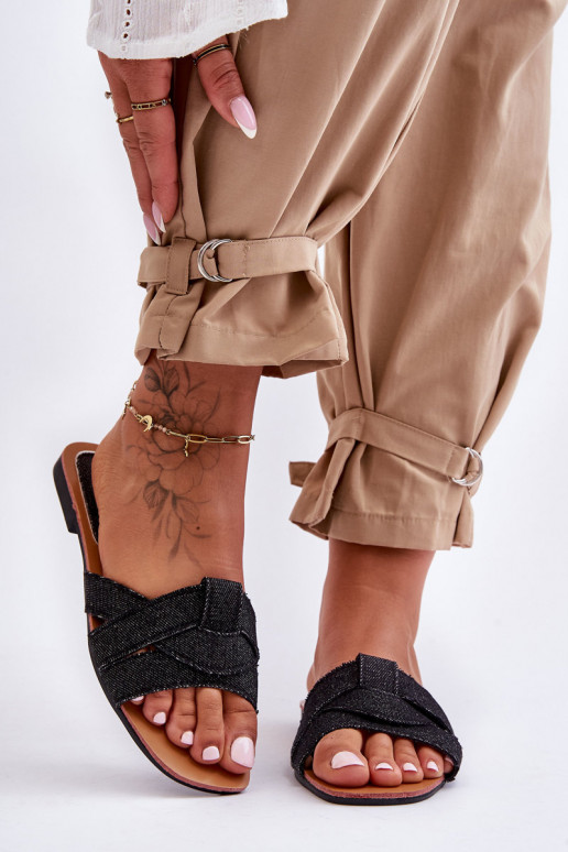 Pantoffels zwart Aversa Pantoffels zwart Aversa