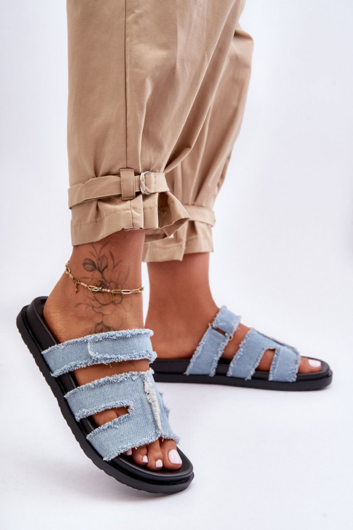 Chaussons à attaches adhésives de couleur bleu Lamirose Chaussons à attaches adhésives de couleur bleu Lamirose