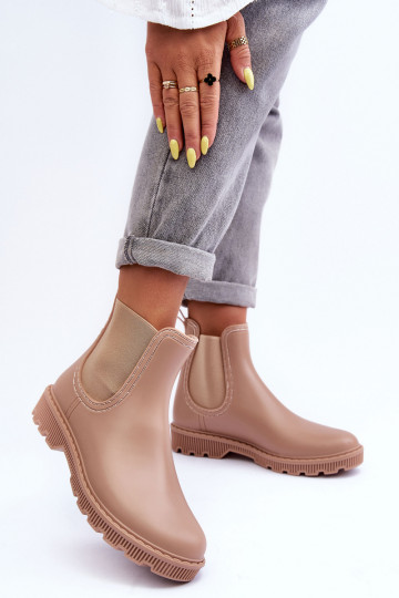 Helinca, bottes en caoutchouc mat du modèle résistant, couleur beige 2