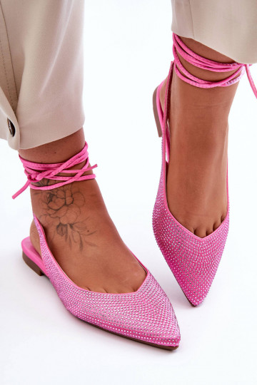 à bretelles Ballerines Ornementées rose Jange