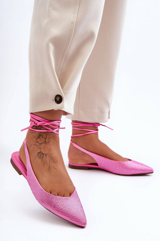 à bretelles Ballerines Ornementées rose Jange