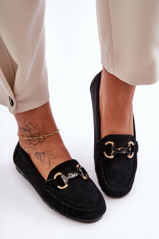 Mocassins en daim avec ornements de couleur verte Dionira