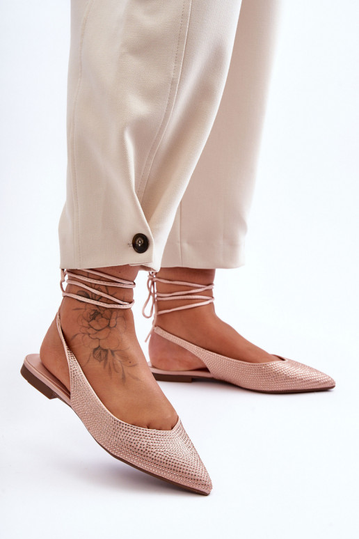 met bandjes Ballerina's Verfraaid beige Jange