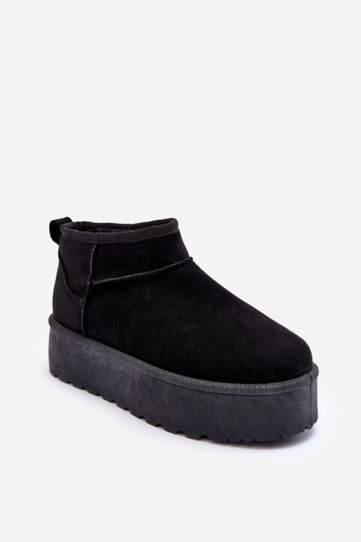 Bottines de neige en daim avec plateforme en Corcoran noir