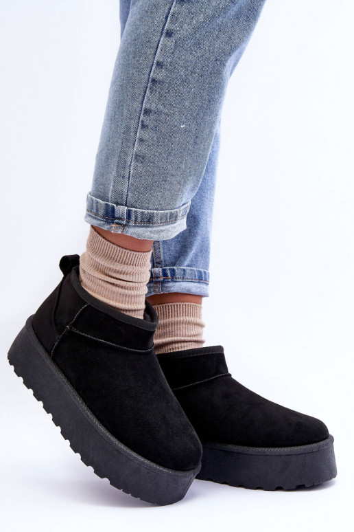 Bottines de neige en daim avec plateforme en Corcoran noir