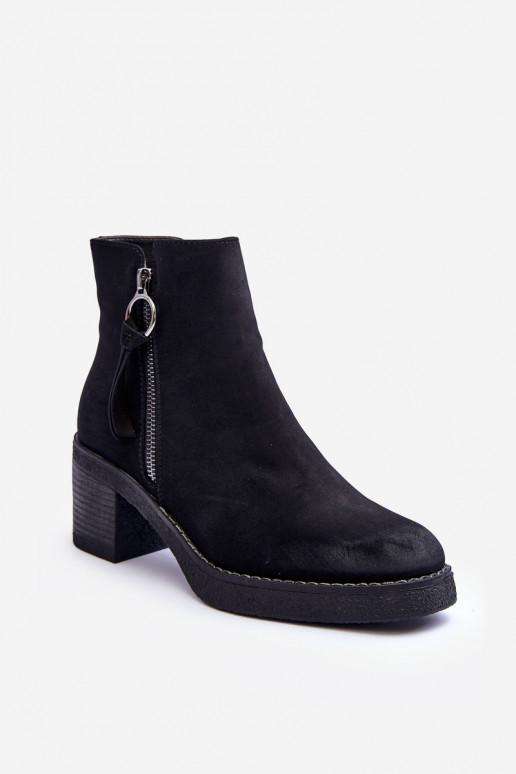 en daim modèle Classique Bottines pour femmes couleur noir Limoso