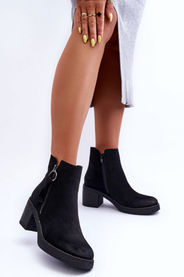 en daim modèle Classique Bottines pour femmes couleur noir Limoso 2