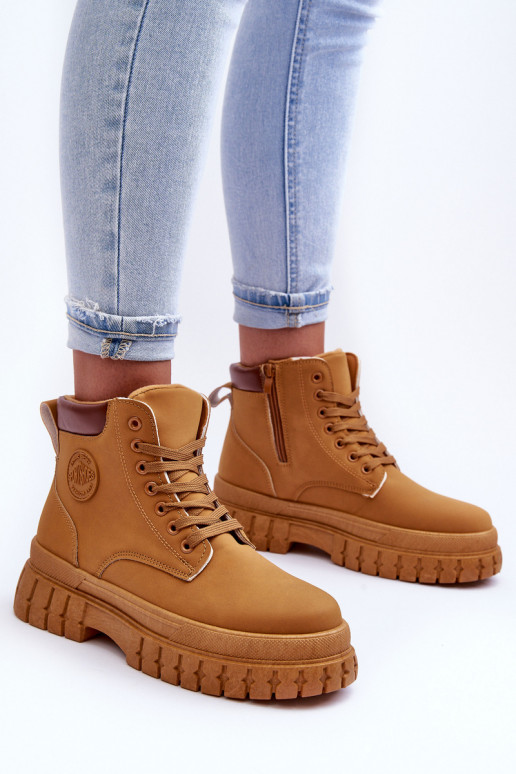 schoenen met een platform in de bruine kleur Calys schoenen met een platform in de bruine kleur Calys