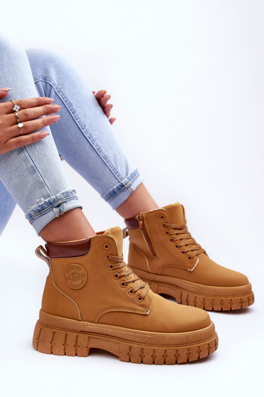 chaussures à plateforme de couleur marron Calys