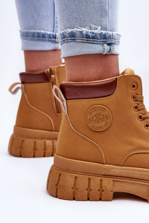 chaussures à plateforme de couleur marron Calys