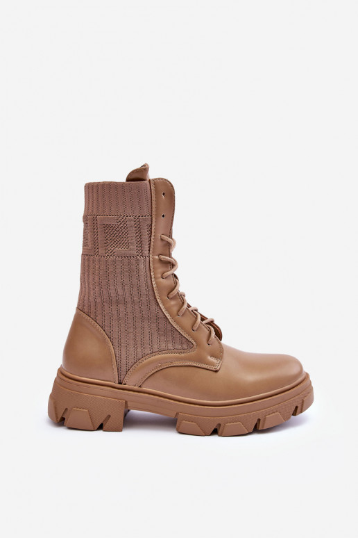 bottines à lacets beige Marlissa