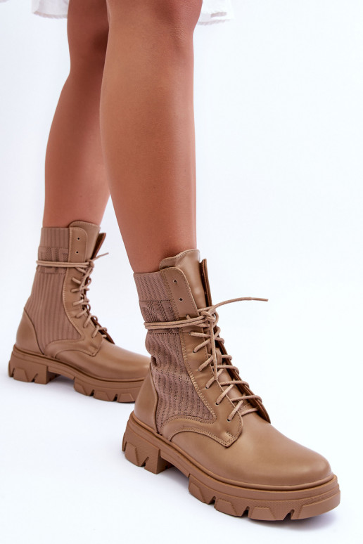 enkellaarsjes met veters beige Marlissa enkellaarsjes met veters beige Marlissa