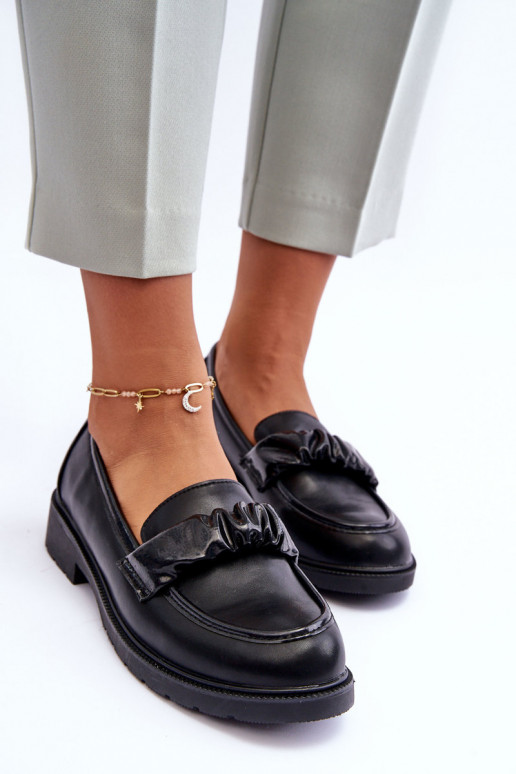 Mocassins à talons larges couleur noir S.Barski HY335