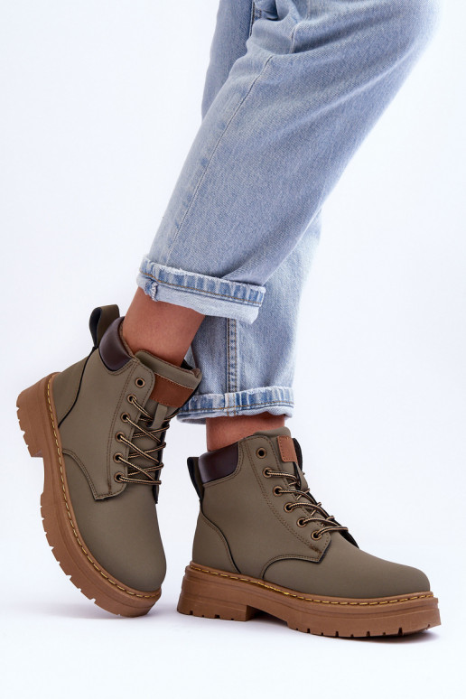 chaussures Boots réchauffées couleur vert Corbin